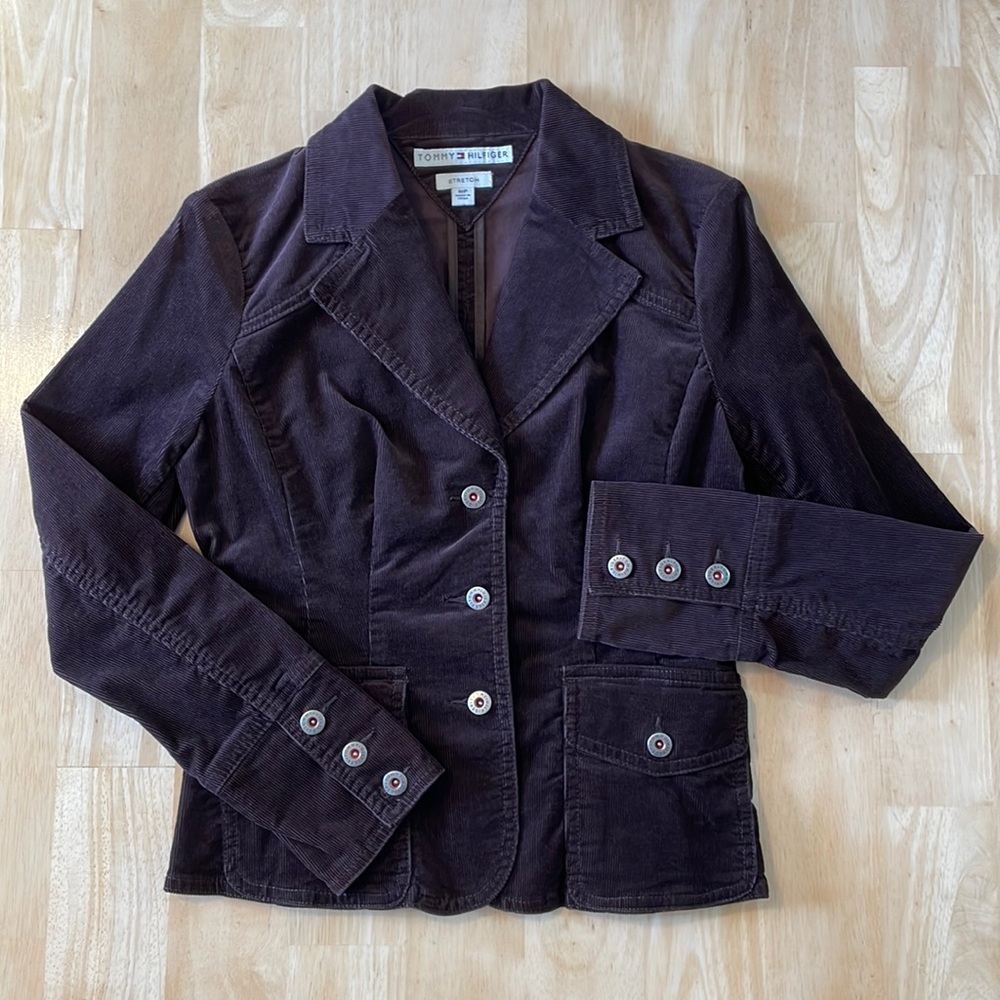 Vintage Tommy Hilfiger Stretch Corduroy Blazer - Chocolate Brown